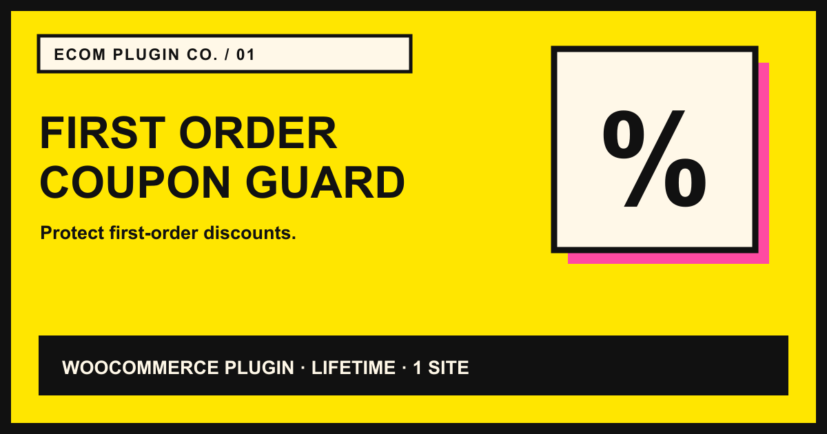 WooCommerce coupon settings protected by a first-order restriction