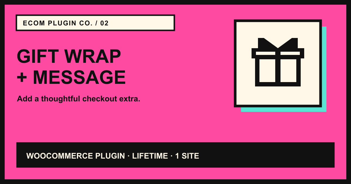 WooCommerce gift wrapping fee and personal message at checkout