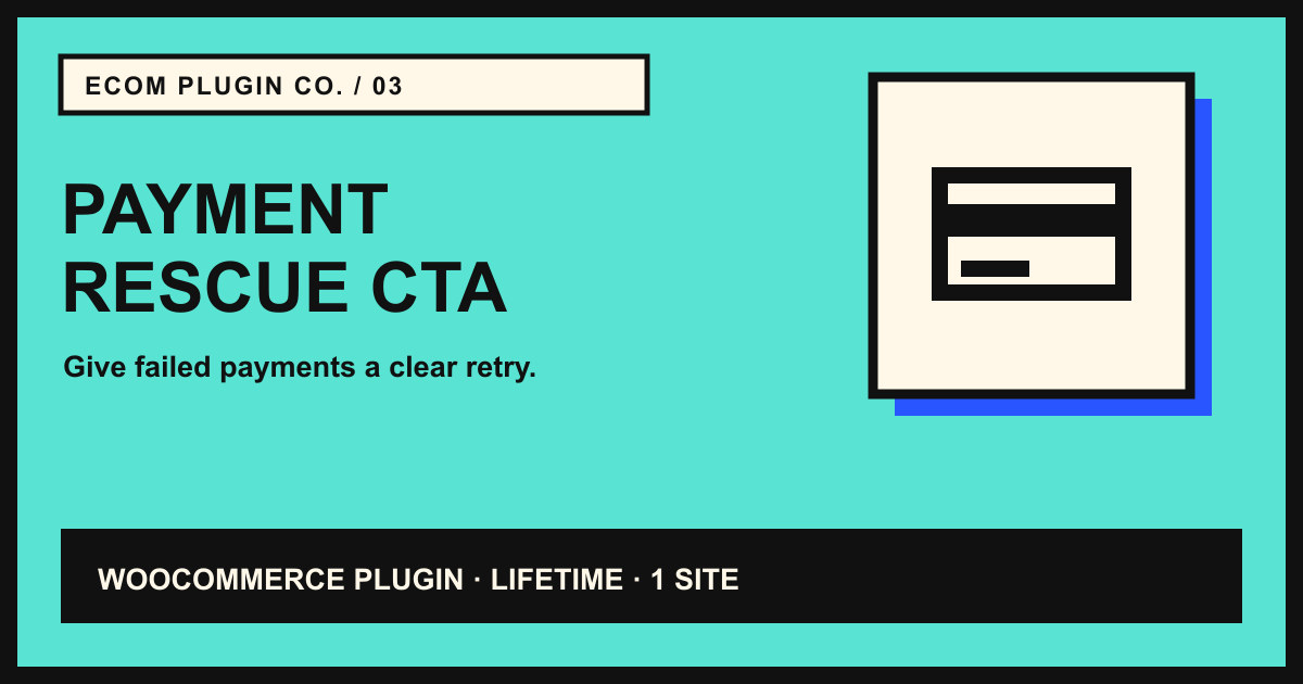 WooCommerce failed-order email with a clear retry-payment button